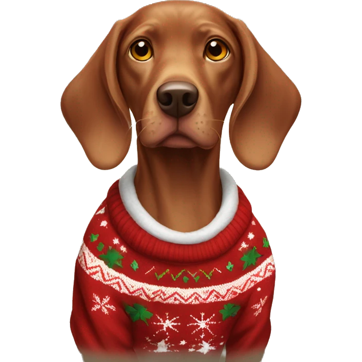 Magyar viszla in christmas Sweater  emoji