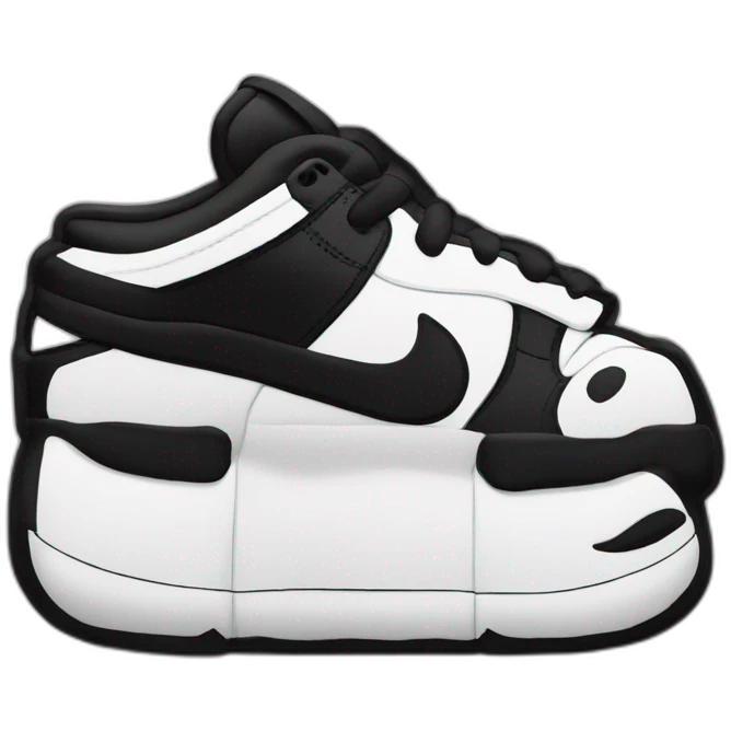 Nike dunk low black and White panda emoji