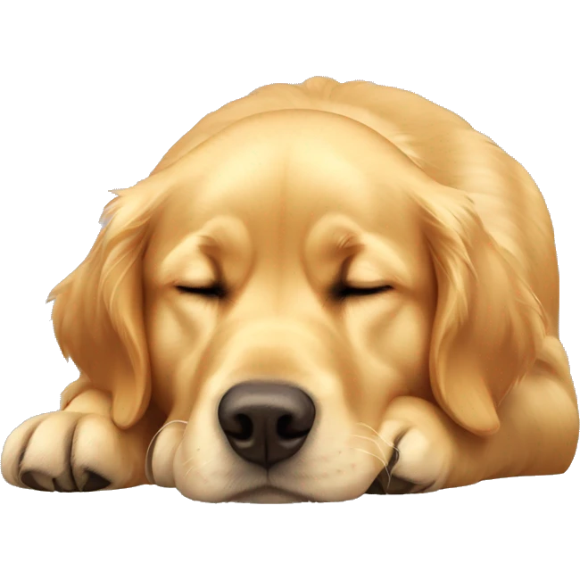 Golden retriever sleeping upright emoji