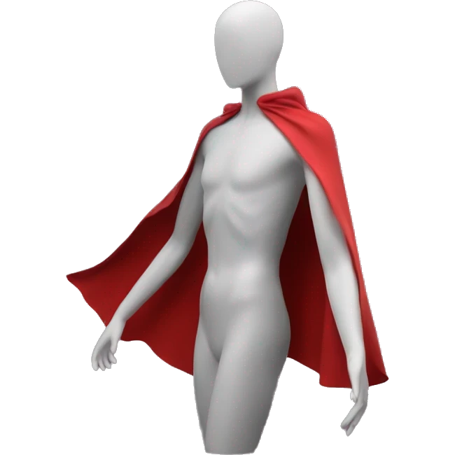 faceless mannequin flapping red cape emoji