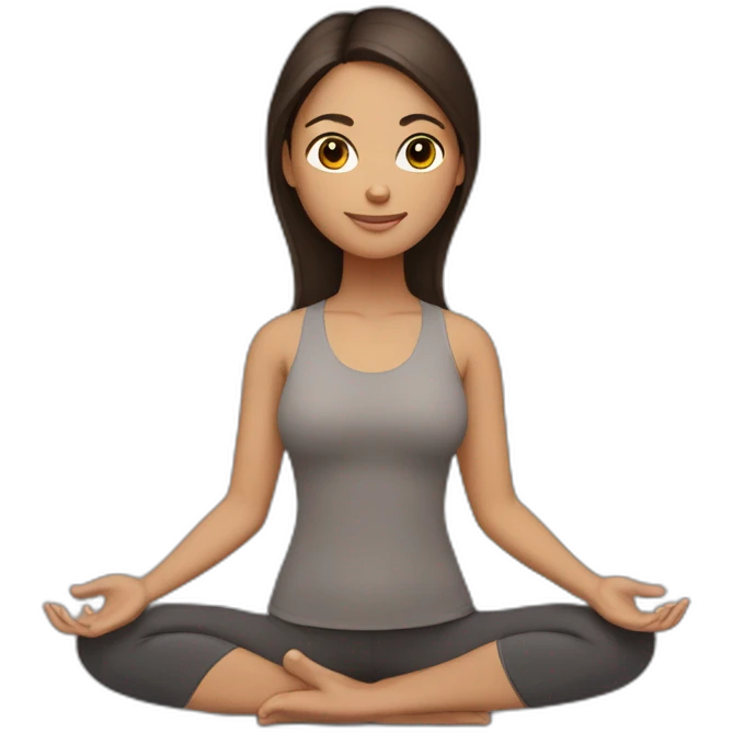 Latina girl brunette hair in Tadasana yoga emoji