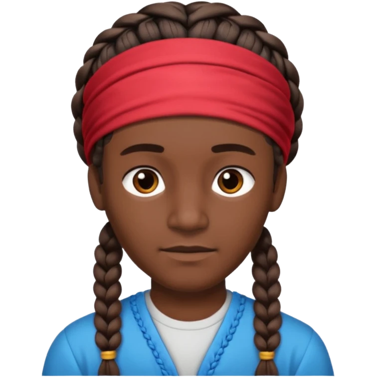 big lose braided man face wiith big visible braids and headband on head emoji