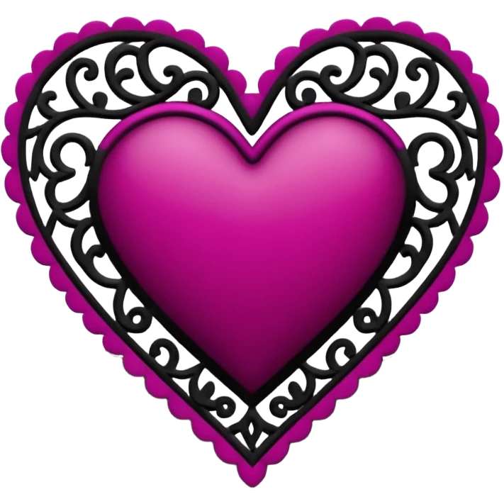 magenta and black lace heart emoji
