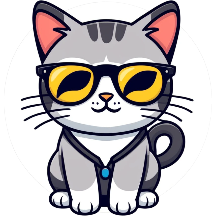 Cat with sunglasses emoji
