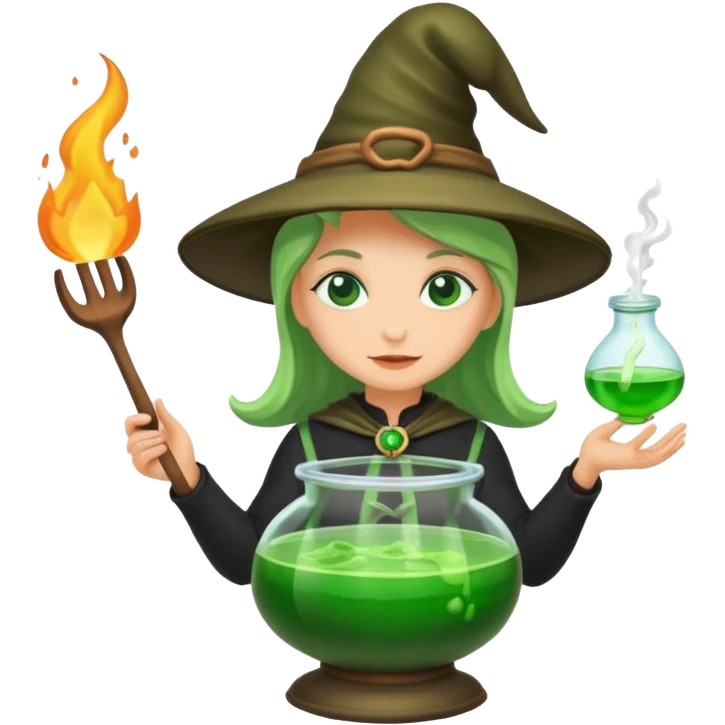 green witch cooking potion emoji