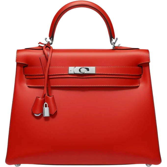 hermes kelly bag bright red silver hardware emoji