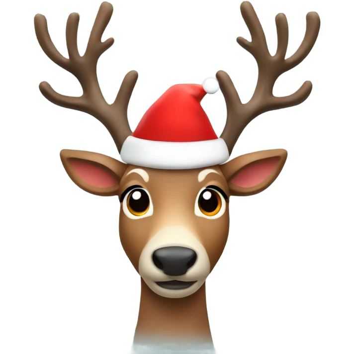 Reindeer with red Santa hat emoji
