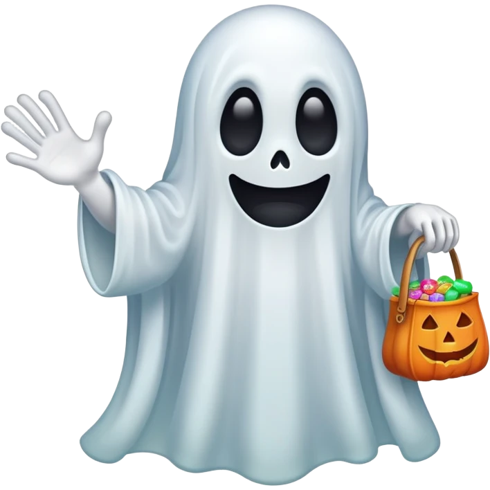 ghost giving out candy for Halloween emoji