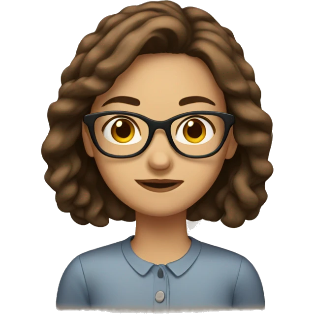 Women with brown hair and glasses emoji