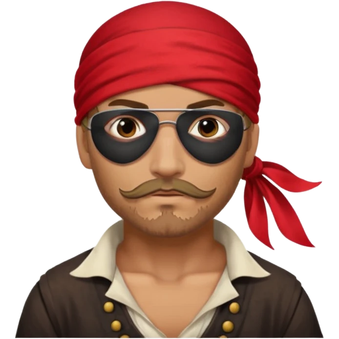 pirate with black eyepatch covering one eye emoji
