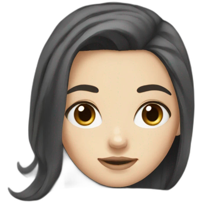 white girl dark hair emoji