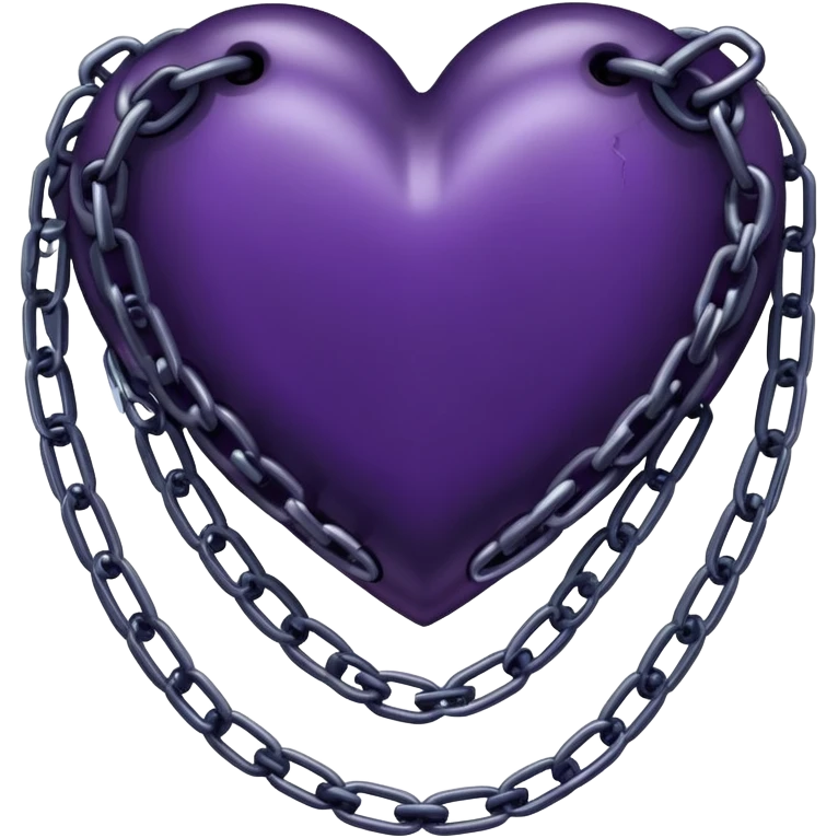 Dark purple heart in chains emoji