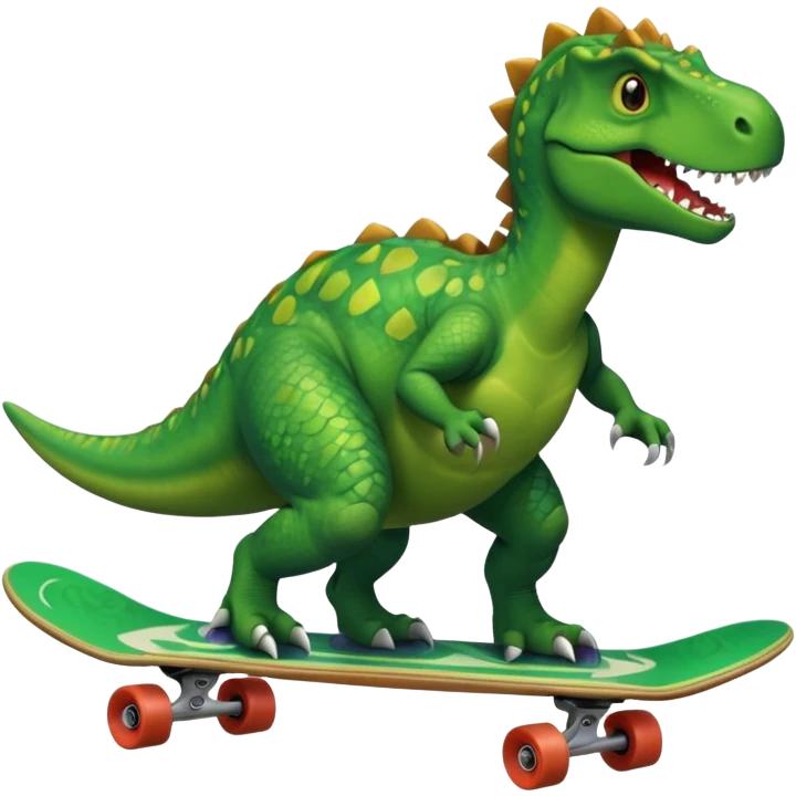 Dinosaur on a skateboard emoji