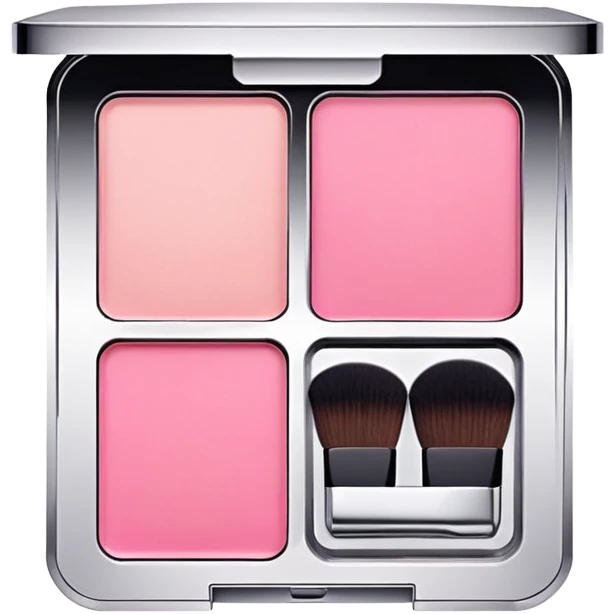Black square shaped pink blusher compact makeup emoji