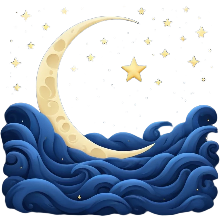 starry night with crescent moon emoji