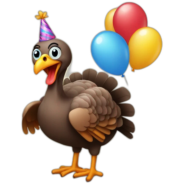Turkey celebrating birthday emoji