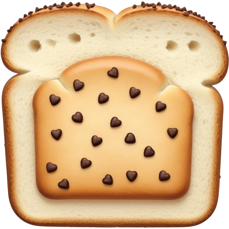 Slice of white bread with chocolate sprinkles on top emoji