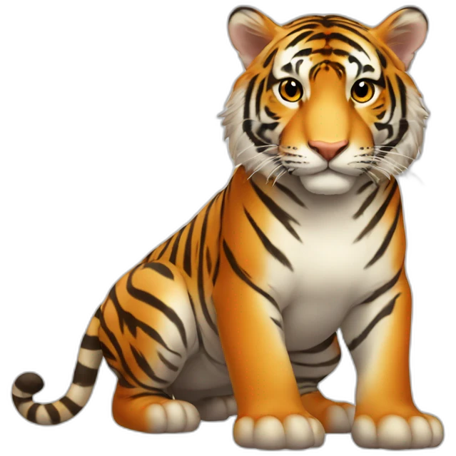 1 dauphin avec une tête de tigre emoji