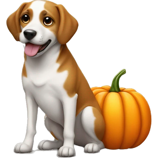 Dog with pumpkin  emoji