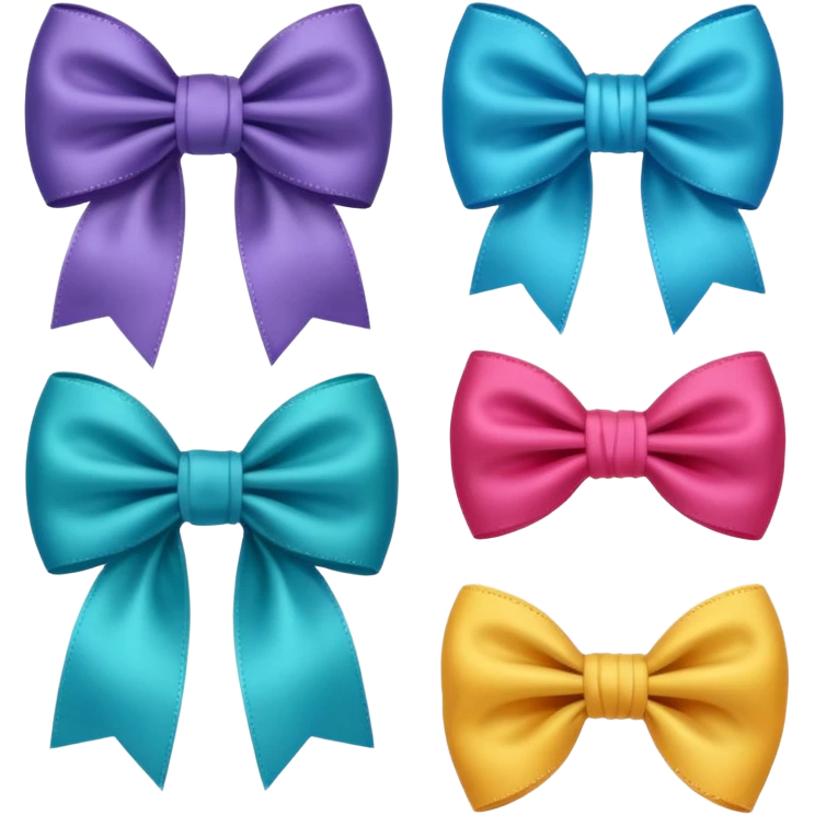 Bow different style beautiful colors bow emoji