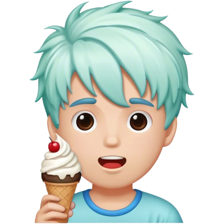 boy with icecream hair emoji