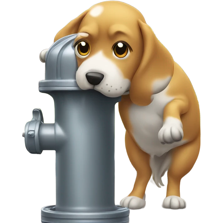 A dog peeing on a fire hydrant emoji