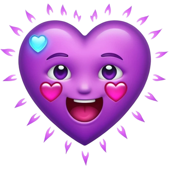 flashing purple heart that's dying crying laughing emoji