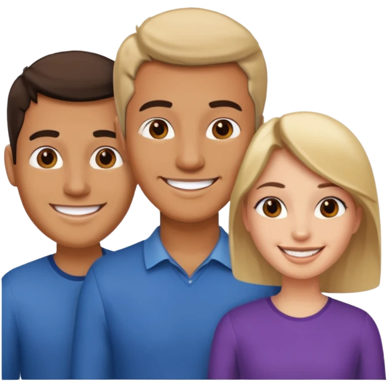 2 guys and a girl emoji