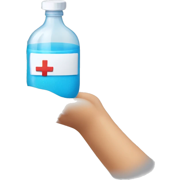 A HAND WITH vaccine emoji