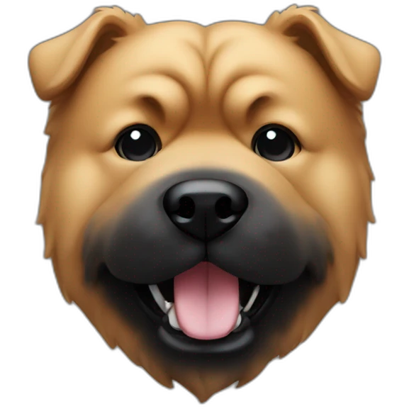 chow dog with black glass emoji