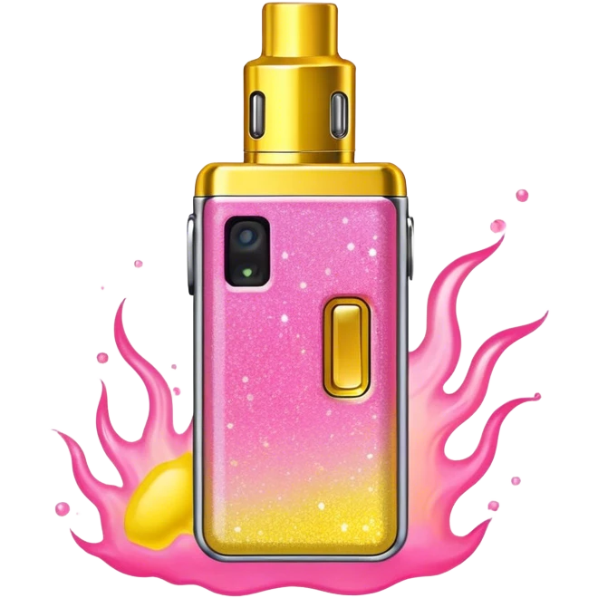 Glitter pink and yellow lost Mary vape emoji