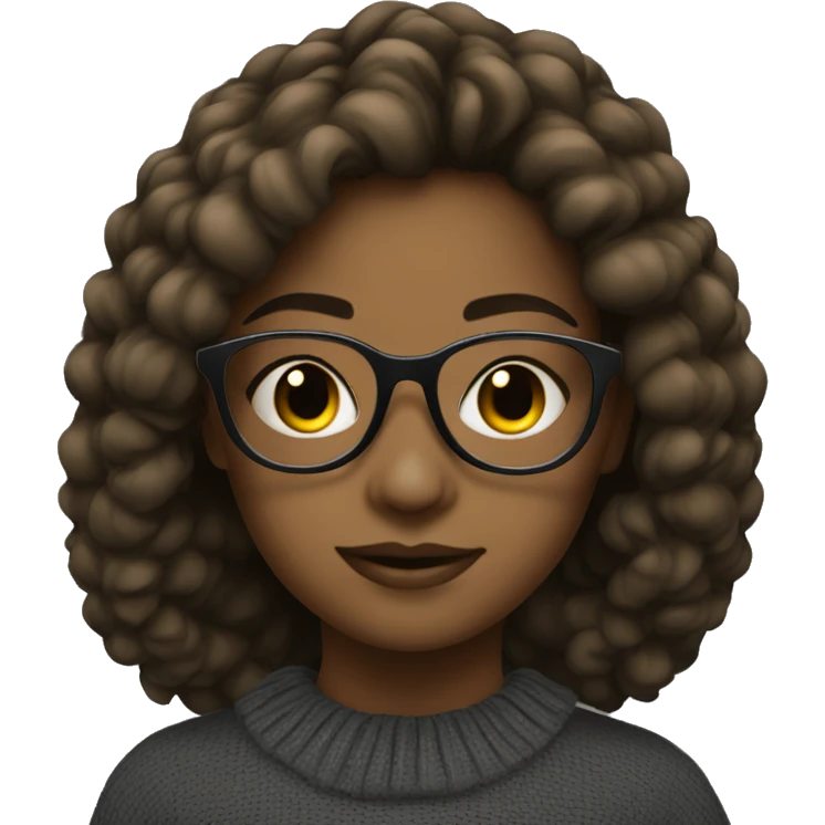 Girl glasses black emoji