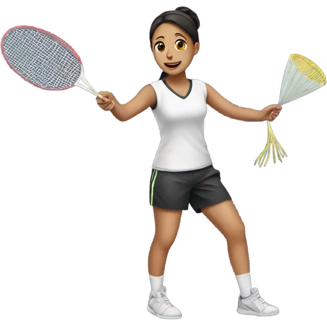 a girl playing badminton emoji