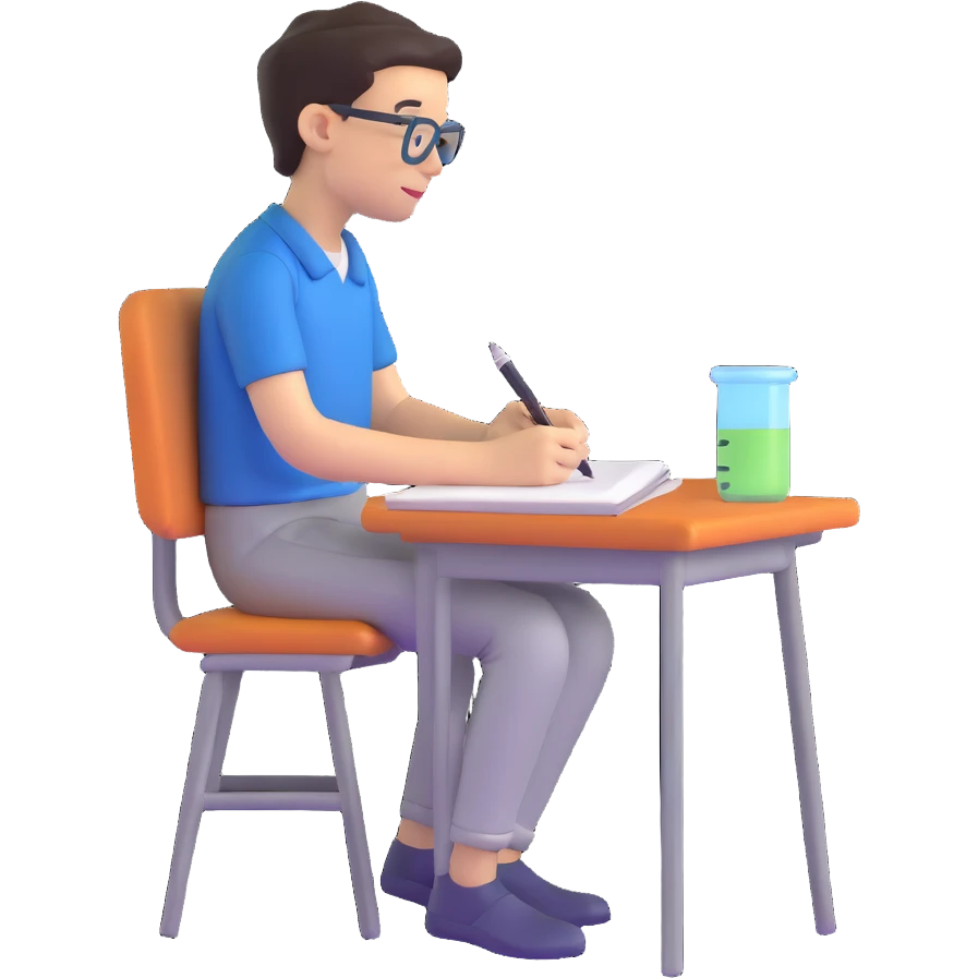 student writing a scientific paper emoji