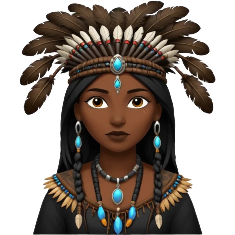 shaman woman in black clothes emoji
