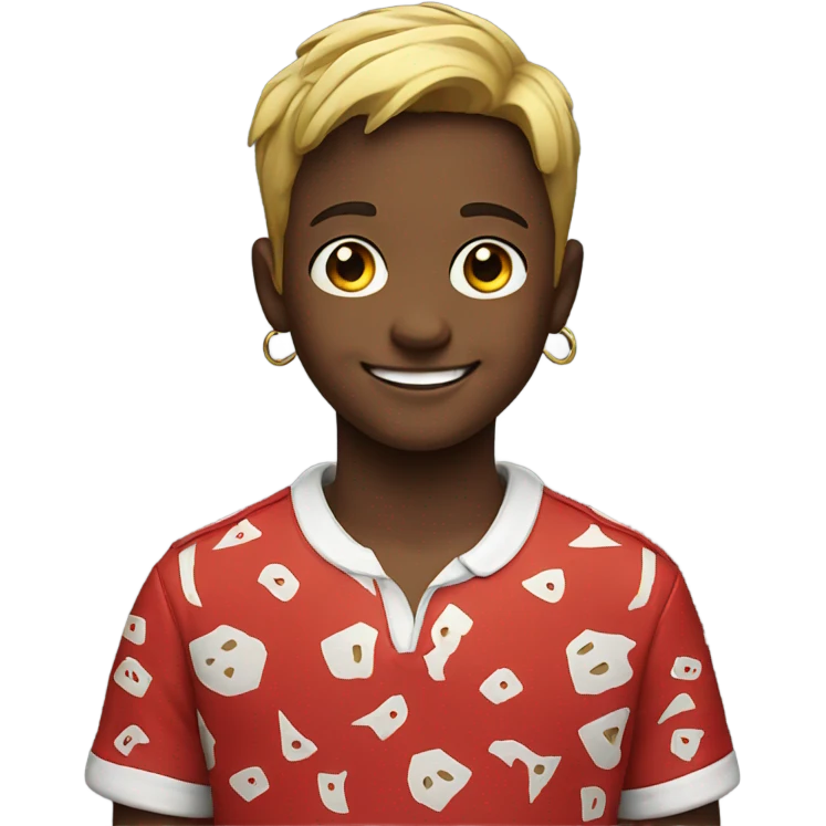 smiling boy with accessories red  emoji