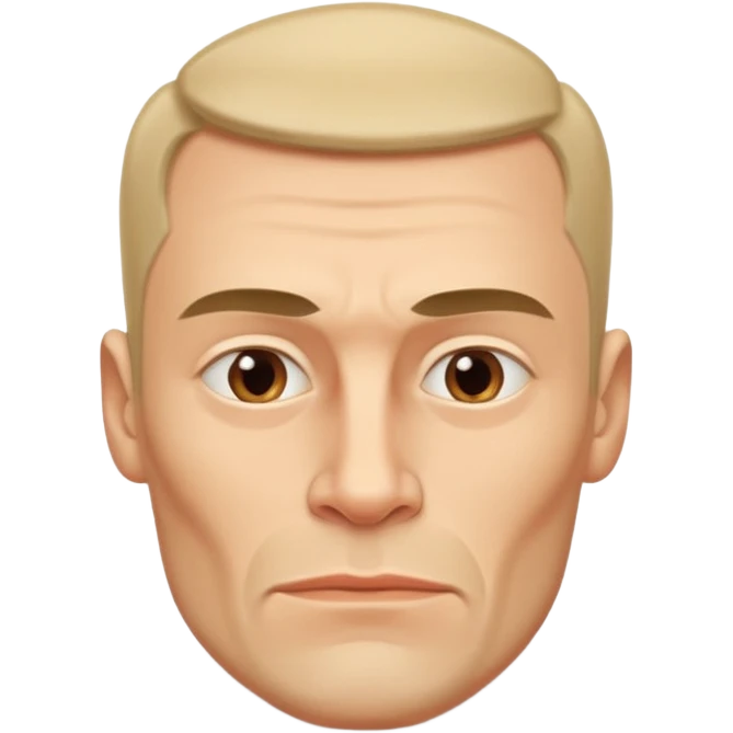 big  clean shaven russian man thick jawed emoji