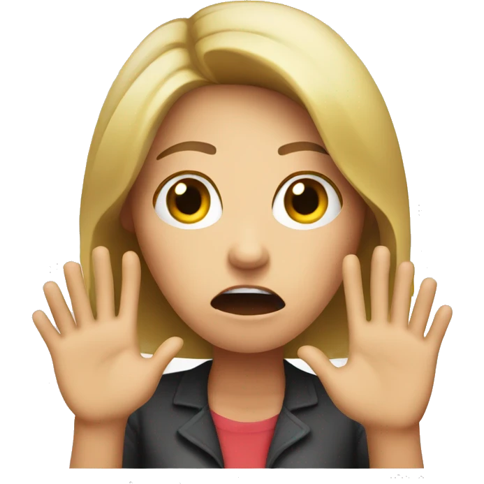 Female shocked face with hand saying stop  emoji