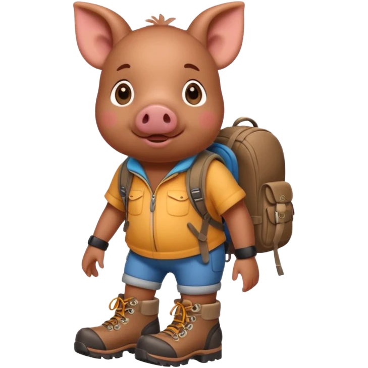 cochon avec des chaussures de marche emoji