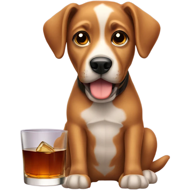 Dog with whiskey  emoji