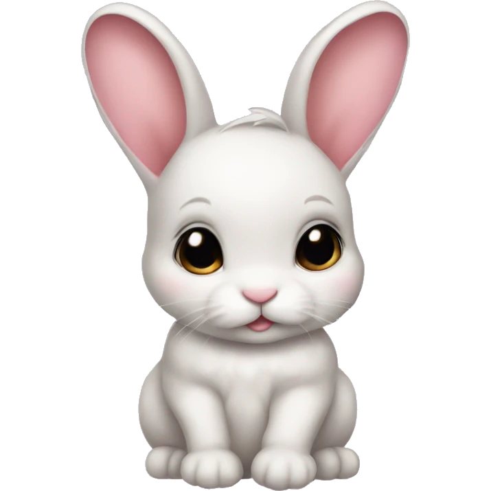 Baby bunny with coquette bow on ear emoji