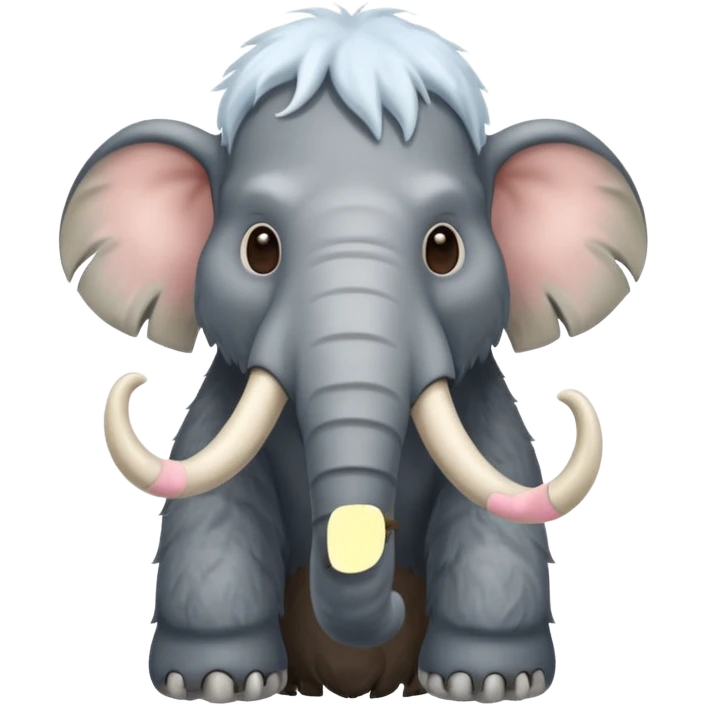 a Mammoth, half body, cute, Ice Age emoji