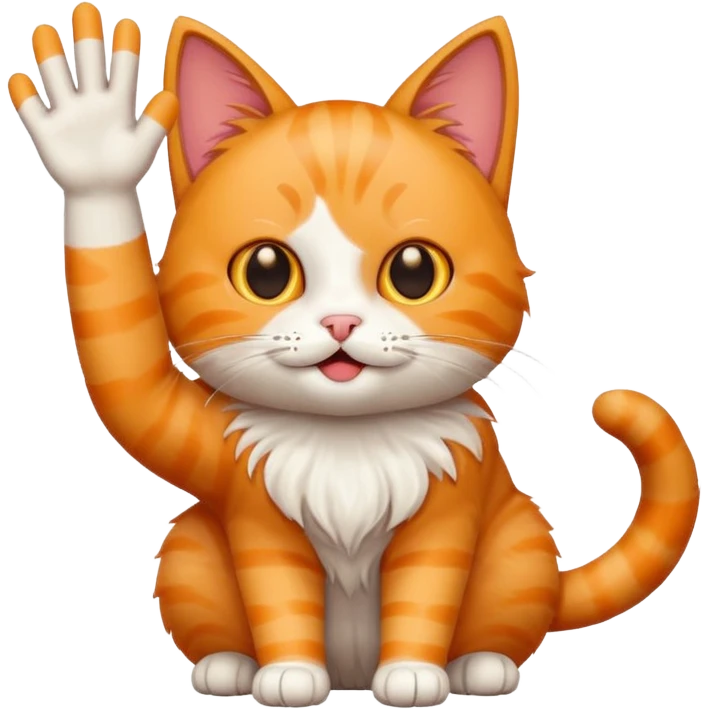 Cat waving emoji