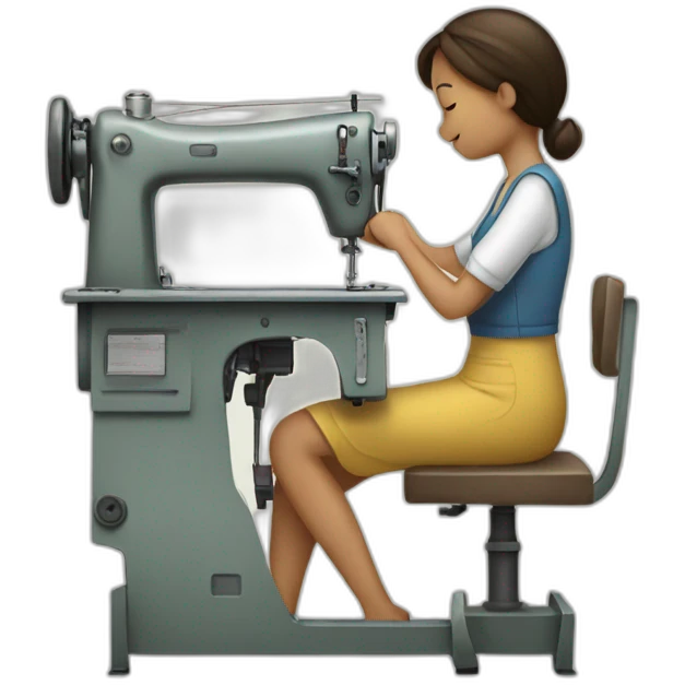 garment worker sewing machine emoji