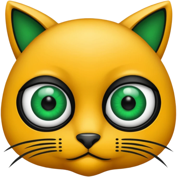 Gata con ojos verdes y negro emoji