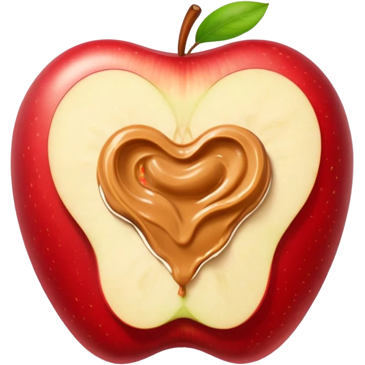 sliced apple with peanutbutter emoji