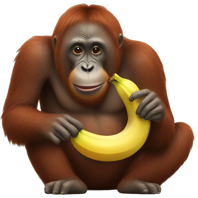 Orangutan eating banana  emoji