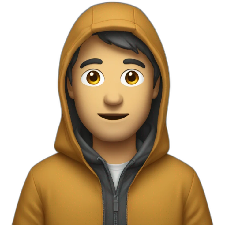 Un homme avec une cagoule emoji