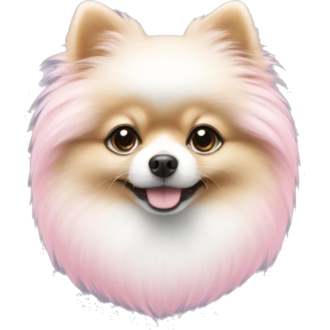 White and pastel pink Pomeranian  emoji