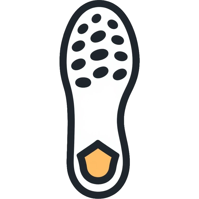 white sock sole bottom view with grip patterns emoji